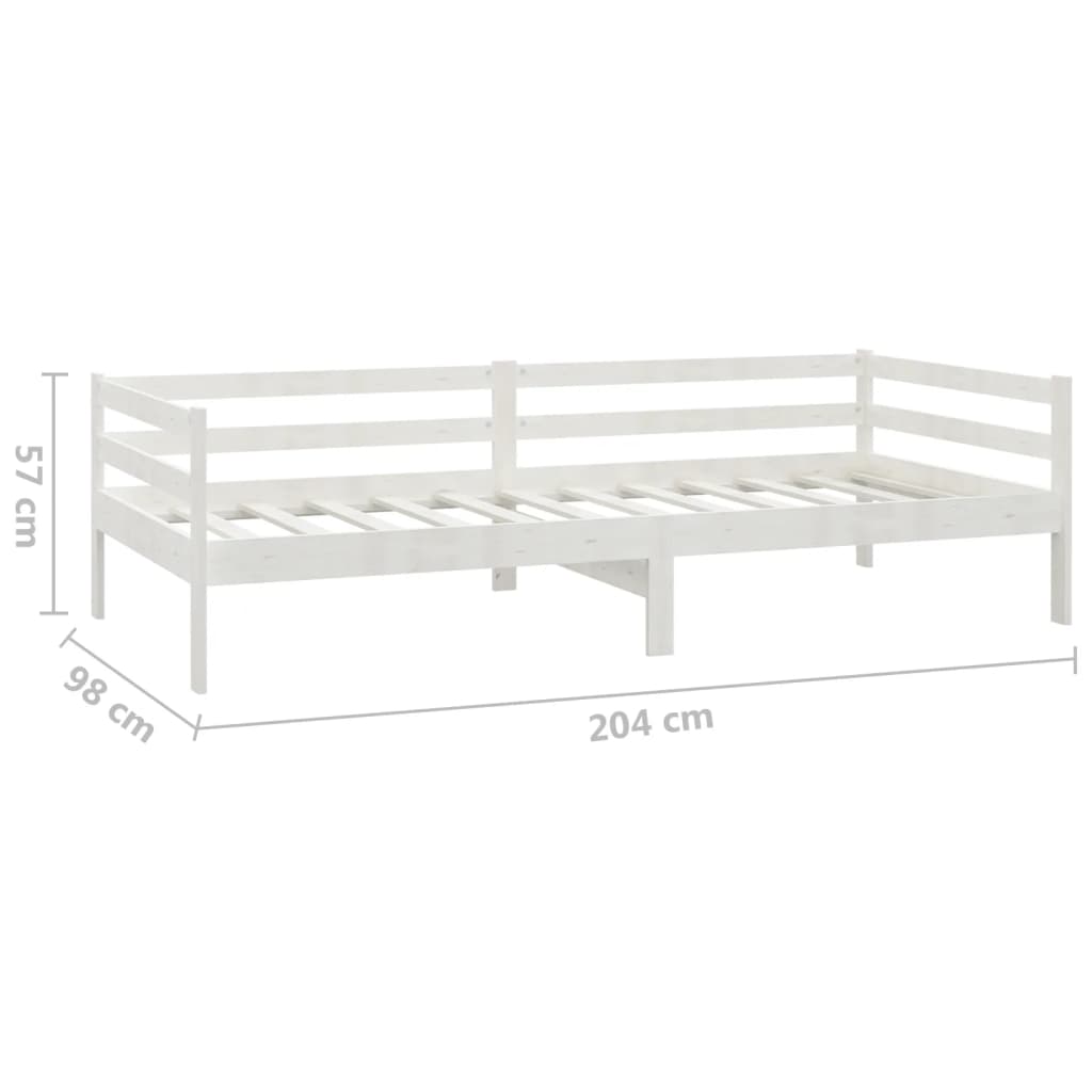 Sofá-cama 90x200 cm madeira de pinho maciça branco