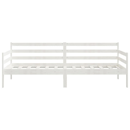 Sofá Cama Lia - Cor Branco - Em Madeira de Pinho Maciça - 204x98x70 cm - Design Rústico