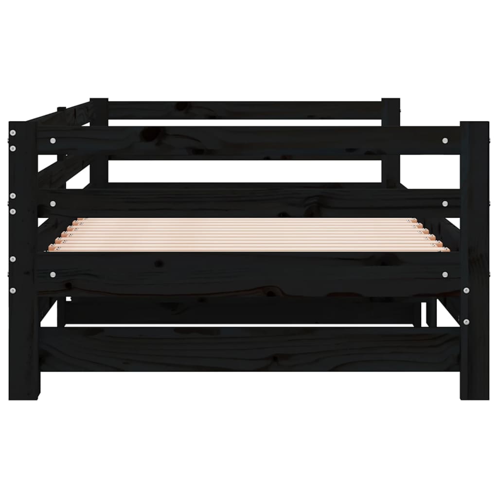 Estrutura sofá-cama de puxar 2x(90x200) cm pinho maciço preto