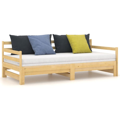 Estrutura sofá-cama de puxar 2x(90x200) cm pinho maciço