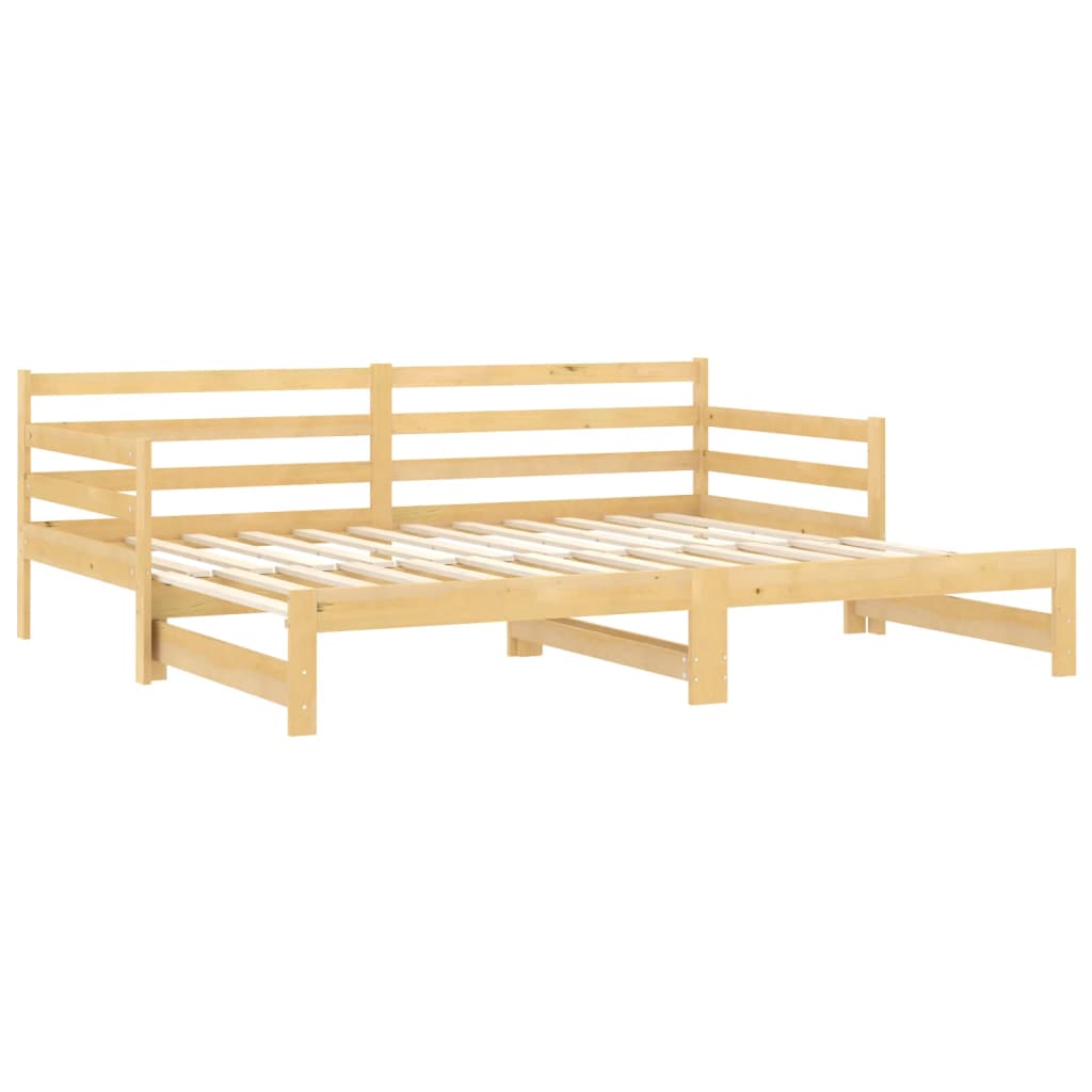 Estrutura sofá-cama de puxar 2x(90x200) cm pinho maciço