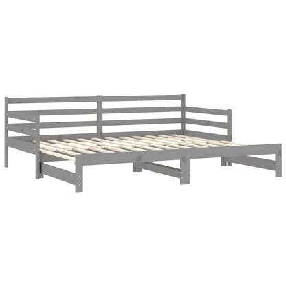 Estrutura sofá-cama de puxar 2x(90x200)cm pinho maciço cinzento