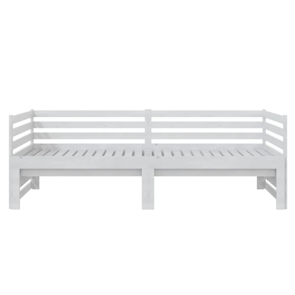 Estrutura sofá-cama de puxar 2x(90x200) cm pinho maciço branco