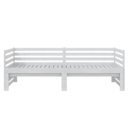 Estrutura sofá-cama de puxar 2x(90x200) cm pinho maciço branco