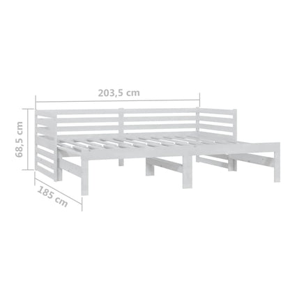 Estrutura sofá-cama de puxar 2x(90x200) cm pinho maciço branco