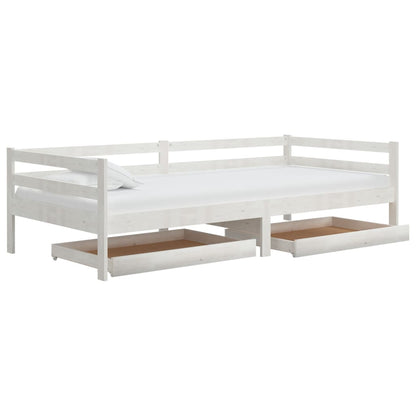 Gavetas para sofá-cama 2 pcs madeira de pinho maciça branco