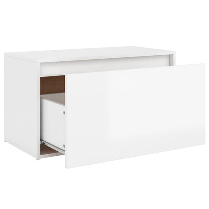 Banco de corredor 80x40x45 cm contraplacado branco brilhante