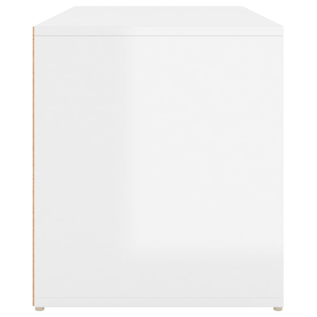 Banco de corredor 80x40x45 cm contraplacado branco brilhante