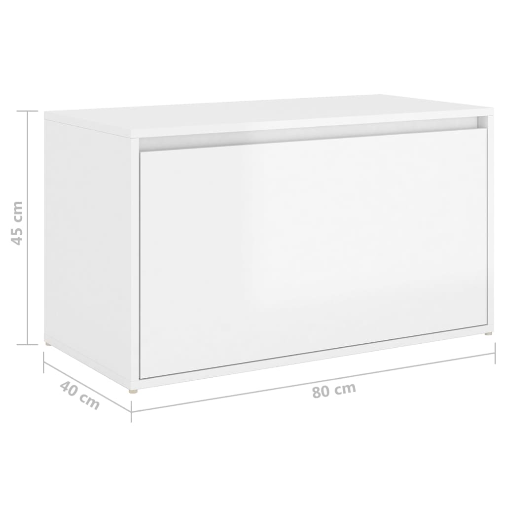 Banco de corredor 80x40x45 cm contraplacado branco brilhante