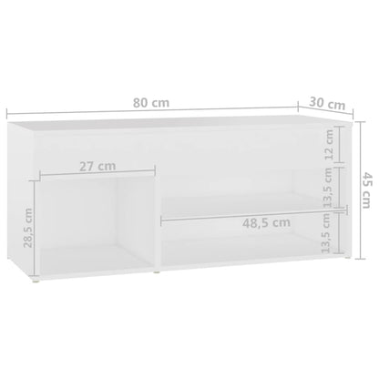 Banco sapateira 80x30x45 cm contraplacado branco