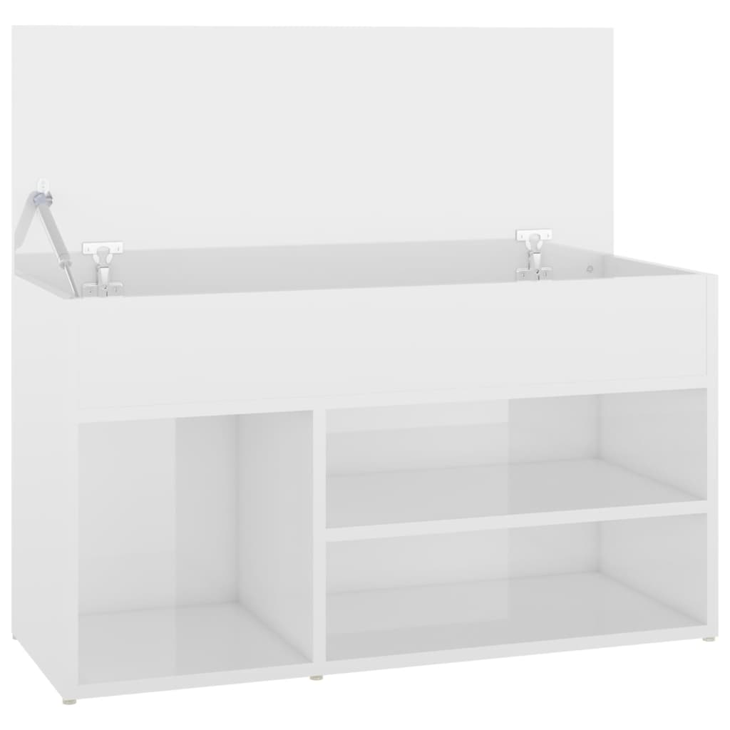 Banco sapateira 80x30x45 cm contraplacado branco brilhante