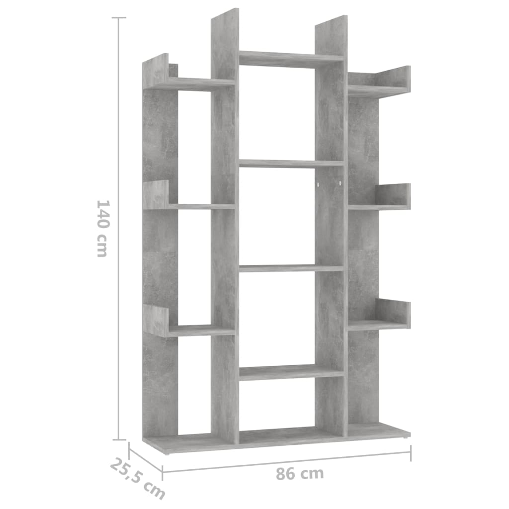 Estante 86x25,5x140 cm contraplacado cinzento-cimento