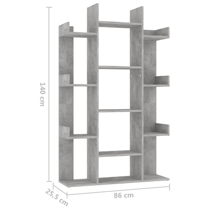 Estante 86x25,5x140 cm contraplacado cinzento-cimento