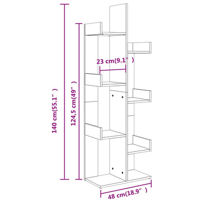 Estante 48x25,5x140 cm contraplacado cinzento cimento