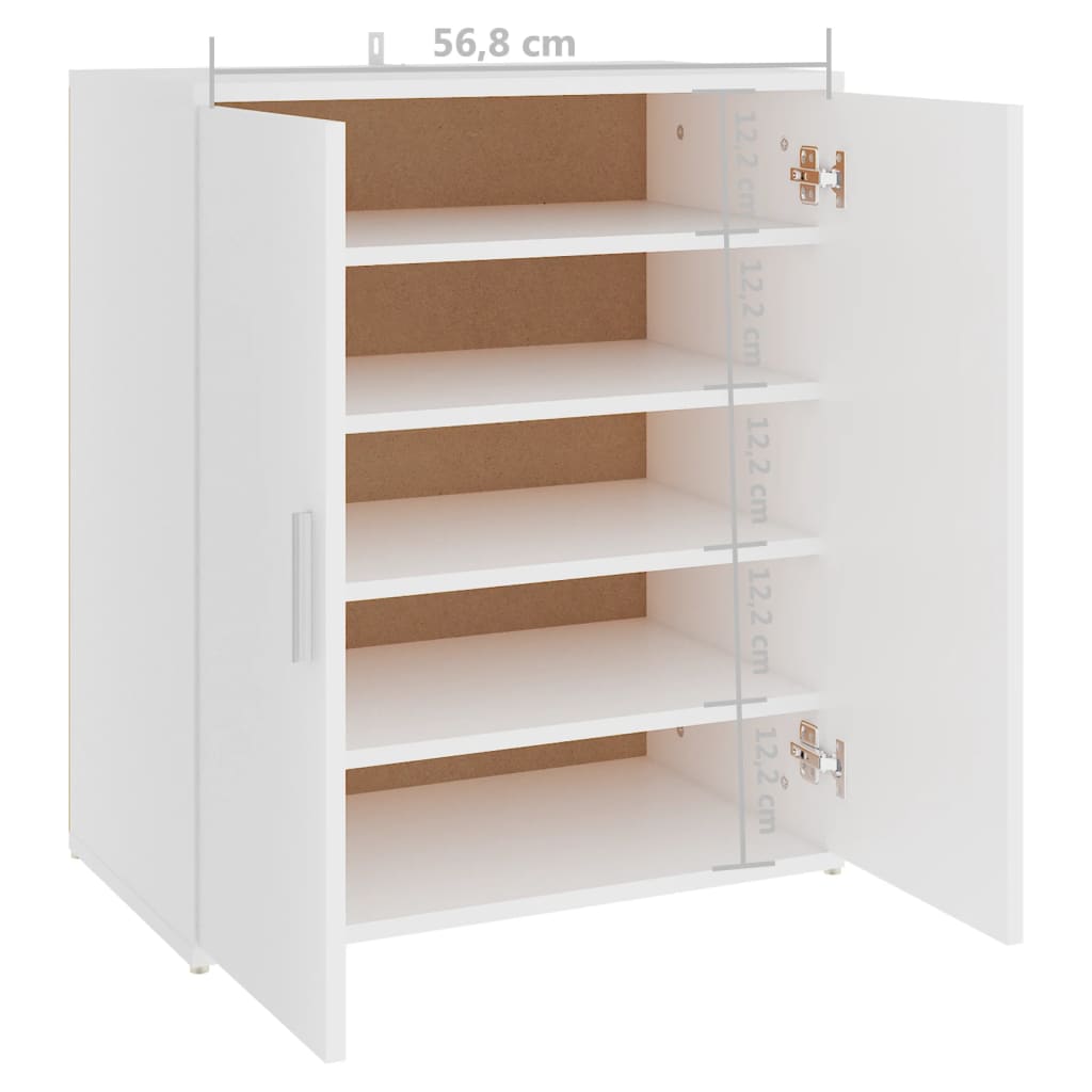 Sapateira Fixa ou Suspensa Raquel - Com 5 Prateleiras - Cor Branco - 60x35x70 cm contraplacado - Design Moderno