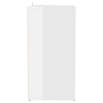 Sapateira Fixa ou Suspensa Raquel - Com 5 Prateleiras - Cor Branco Brilhante - 60x35x70 cm Contraplacado - Design Moderno