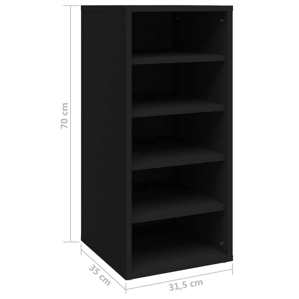 Sapateiras 2 pcs 31,5x35x70 cm contraplacado preto