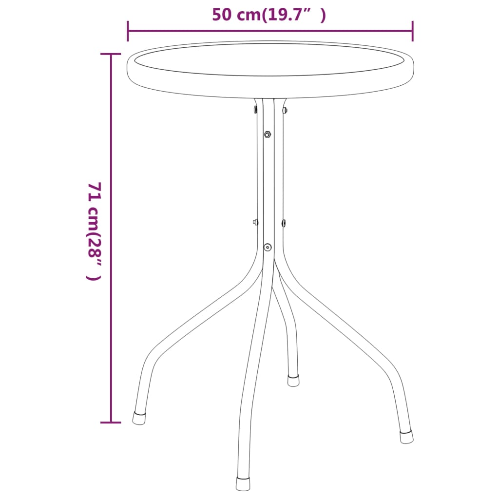 Mesa de jardim Ø50x71 cm aço antracite