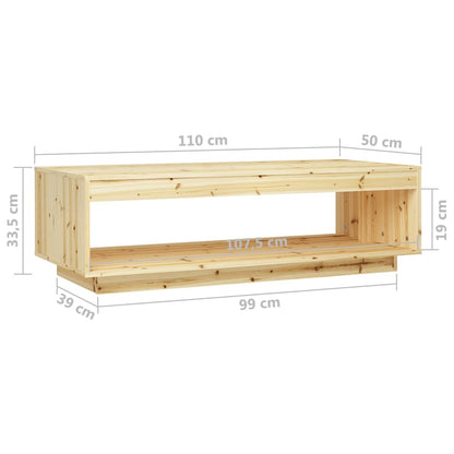 Mesa de centro 110x50x33,5 cm madeira de abeto maciça