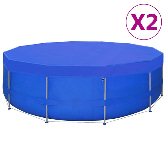 Coberturas de piscina redondas 2 pcs PE 460 cm 90 g/m²