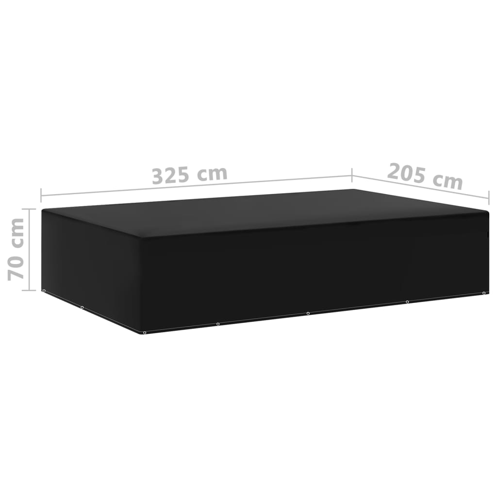 Capas para mobiliário de jardim 2 pcs c/ 12 ilhós 325x205x70 cm