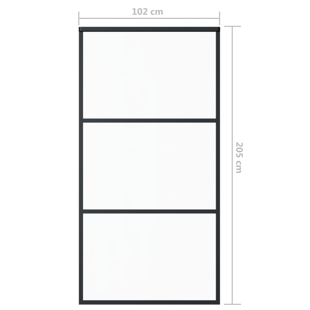 Porta deslizante c/ conj ferragens 102x205cm vidro ESG/alumínio