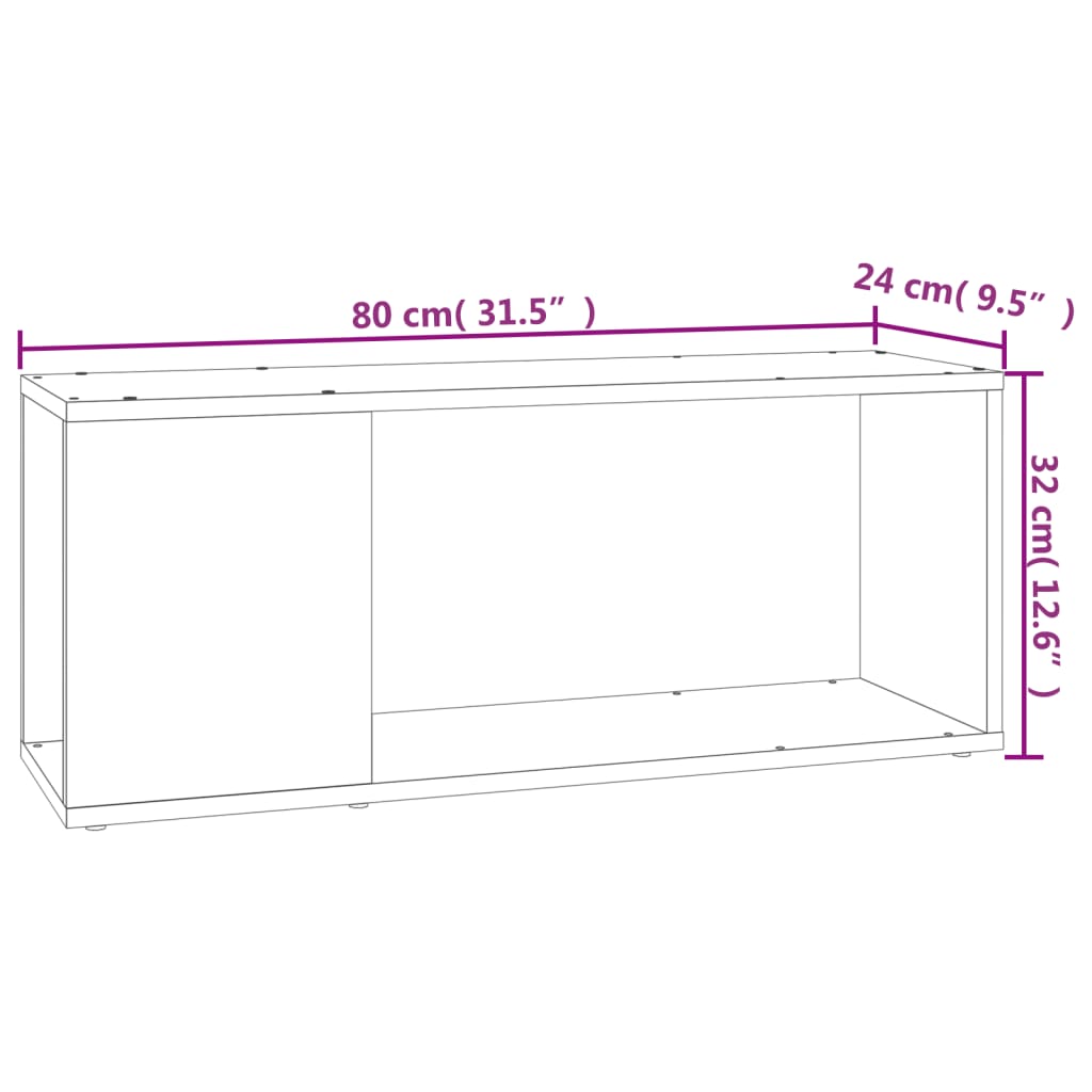 Móvel de TV 80x24x32 cm contraplacado branco