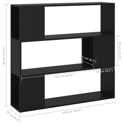 Estante/divisória 100x24x94 cm preto