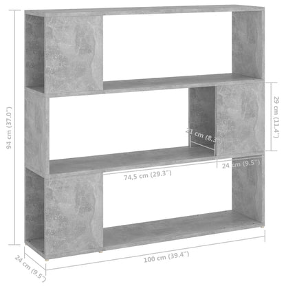 Estante/divisória 100x24x94 cm cinzento cimento