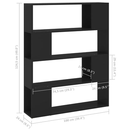 Estante/divisória 100x24x124 cm preto