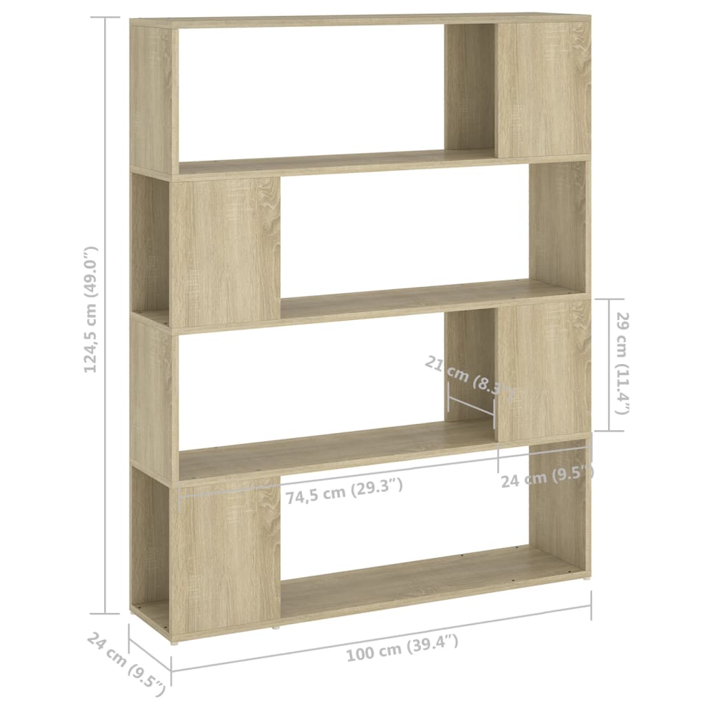 Estante/divisória 100x24x124 cm cor carvalho sonoma