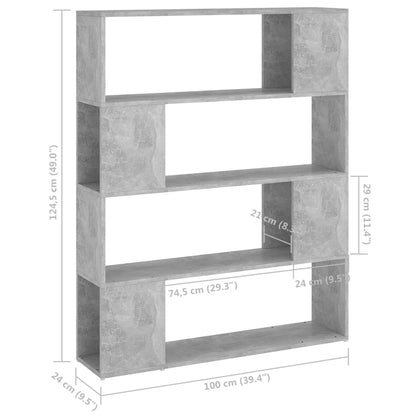 Estante/divisória 100x24x124 cm cinzento cimento