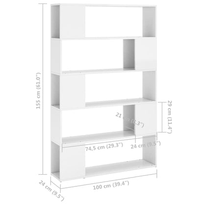 Estante/divisória derivados de madeira branco brilhante