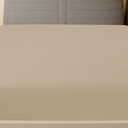 Lençol ajustável 90x200 cm algodão jersey cinza-acastanhado