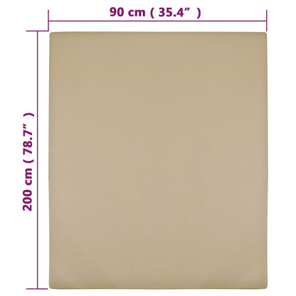 Lençol ajustável 90x200 cm algodão jersey cinza-acastanhado