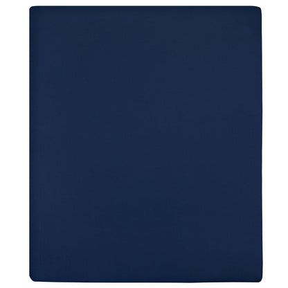 Lençol ajustável 140x200 cm algodão jersey azul marinho