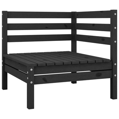 3 pcs conjunto lounge de jardim pinho maciço preto