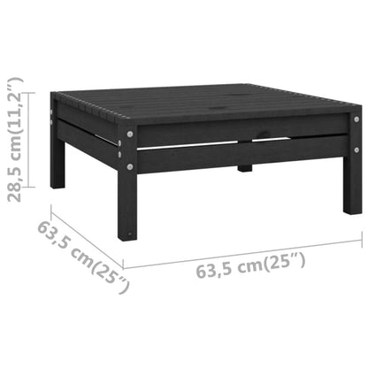 3 pcs conjunto lounge de jardim pinho maciço preto