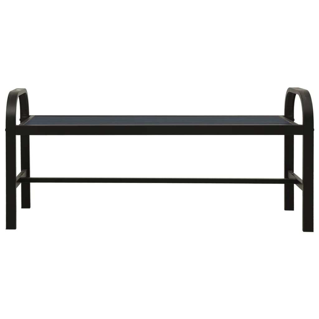 Banco de jardim 124,5 cm aço e WPC preto