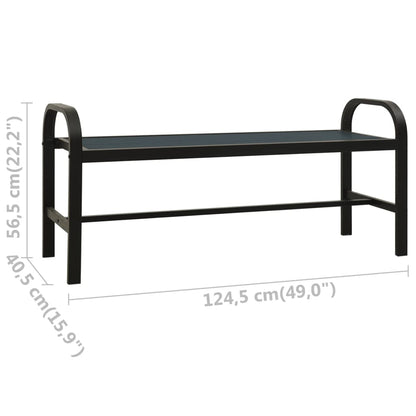 Banco de jardim 124,5 cm aço e WPC preto