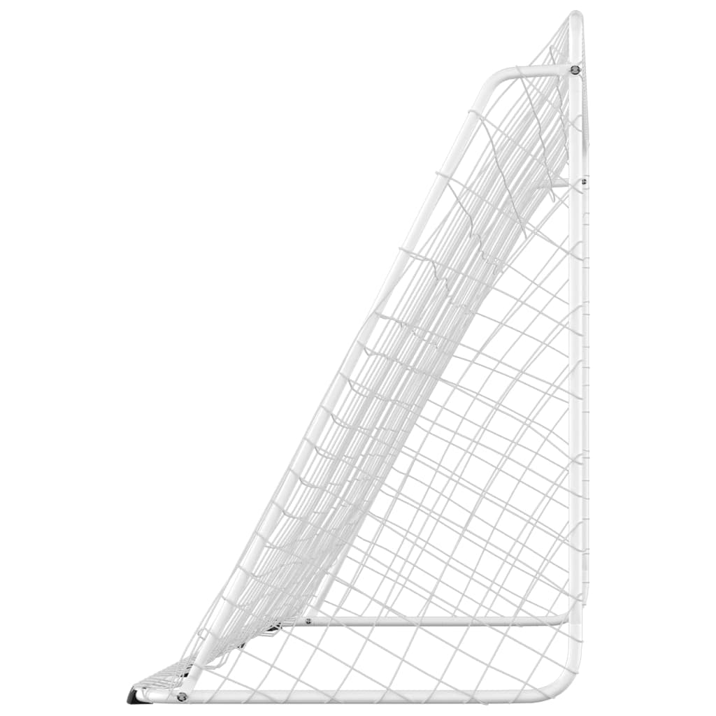 Baliza de futebol com rede 366x122x182 cm aço branco