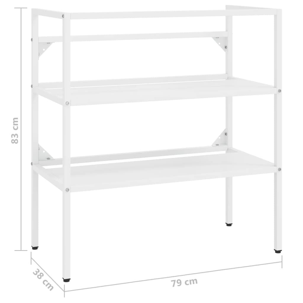 Estrutura p/ lavatório casa de banho ferro 79x38x83 cm branco