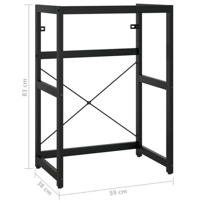 Estrutura p/ lavatório casa de banho ferro 59x38x83 cm preto