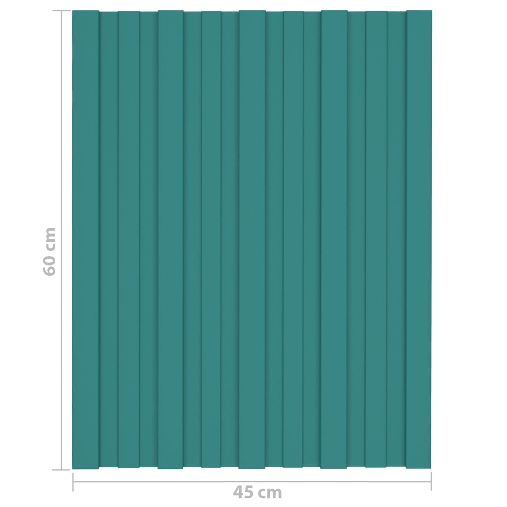 Painel de telhado 12 pcs 60x45 cm aço galvanizado verde