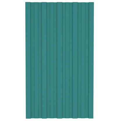 Painéis de telhado 36 pcs 80x45 cm aço galvanizado verde