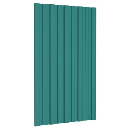 Painéis de telhado 36 pcs 80x45 cm aço galvanizado verde