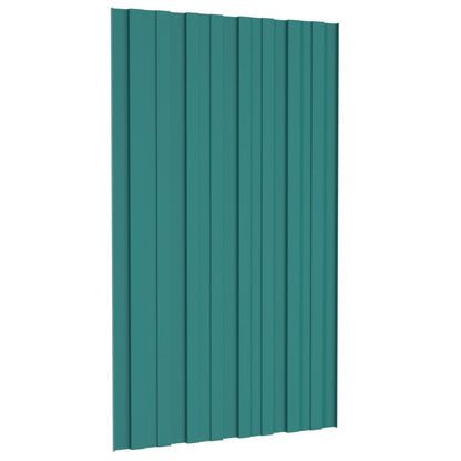 Painéis de telhado 36 pcs 80x45 cm aço galvanizado verde