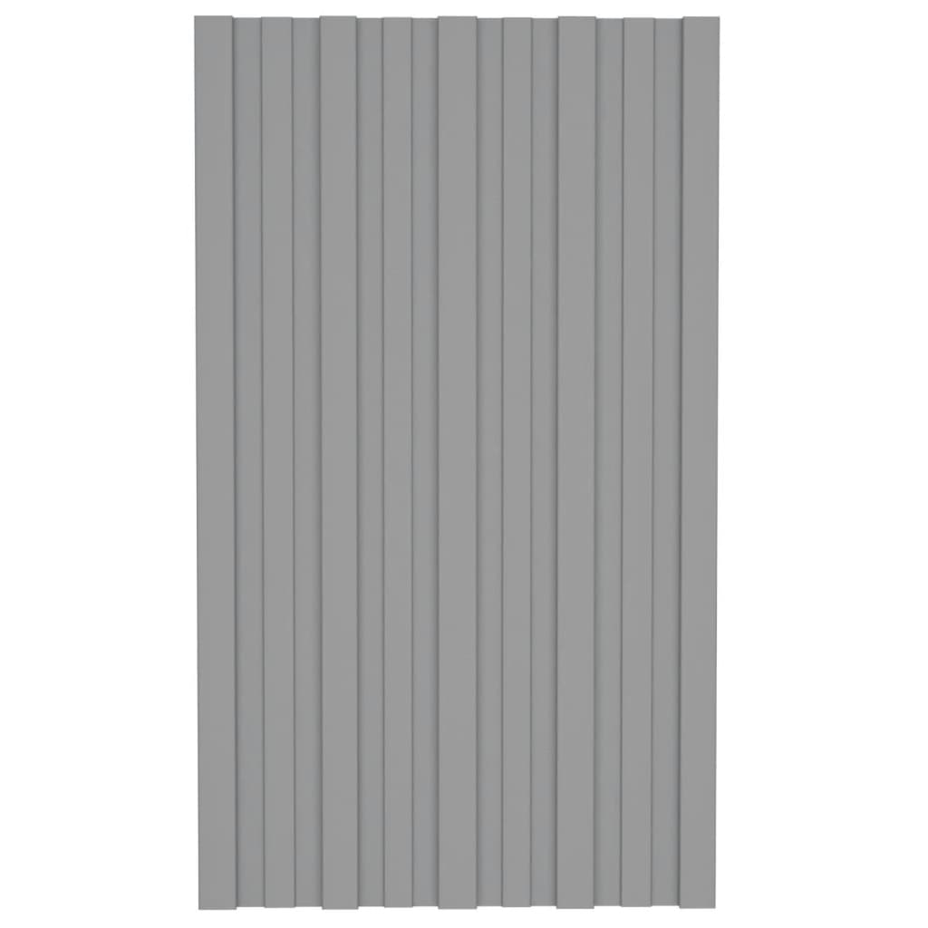 Painéis de telhado 12 pcs 80x45 cm aço galvanizado cinzento