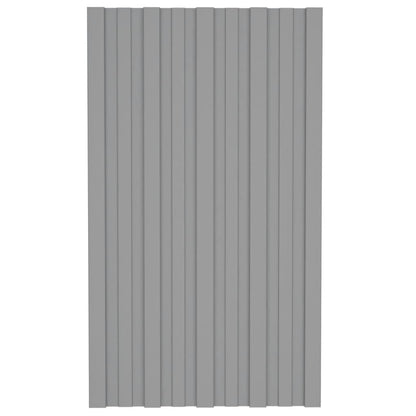 Painéis de telhado 12 pcs 80x45 cm aço galvanizado cinzento