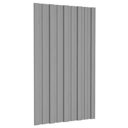 Painéis de telhado 12 pcs 80x45 cm aço galvanizado cinzento